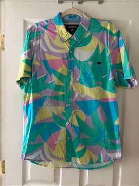 chubbies Pastel Abstract Short Sleeve Button-Down - Teal, Yellow, Lavender, Pink